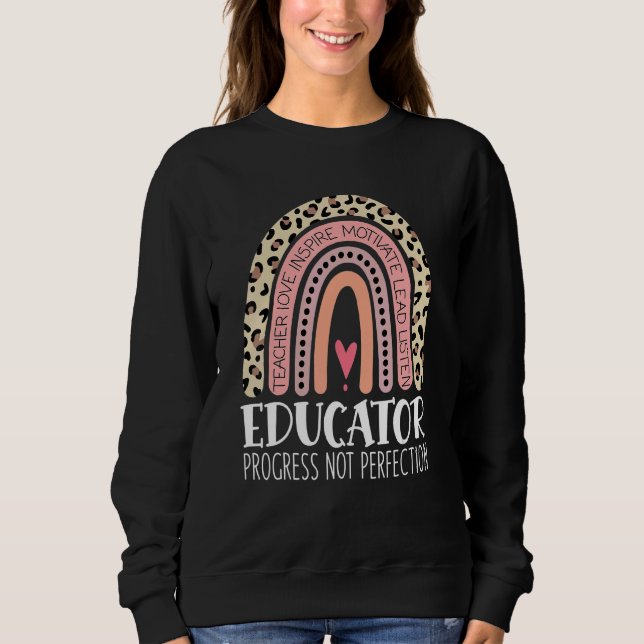 Sudadera Progreso del educador no perfección Maestra Arcoir (Anverso)