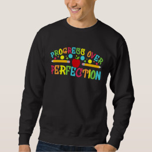 Sudadera Progreso Sobre la Perfección Frase Motivacional Re