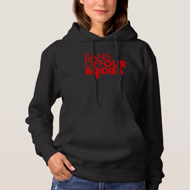 Sudadera Prohibición del puño rojo del poder femenino en nu (Anverso)