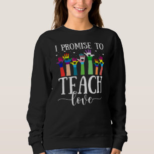 Sudadera Prometo Enseñar Amor LGBT Q Orgullo Aliado Orgullo