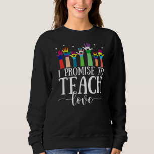 Sudadera Prometo Enseñar Amor LGBT Q Orgullo Aliado Orgullo