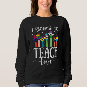 Sudadera Prometo Enseñar Amor Lgbt Q Orgullo Orgullo Ally T