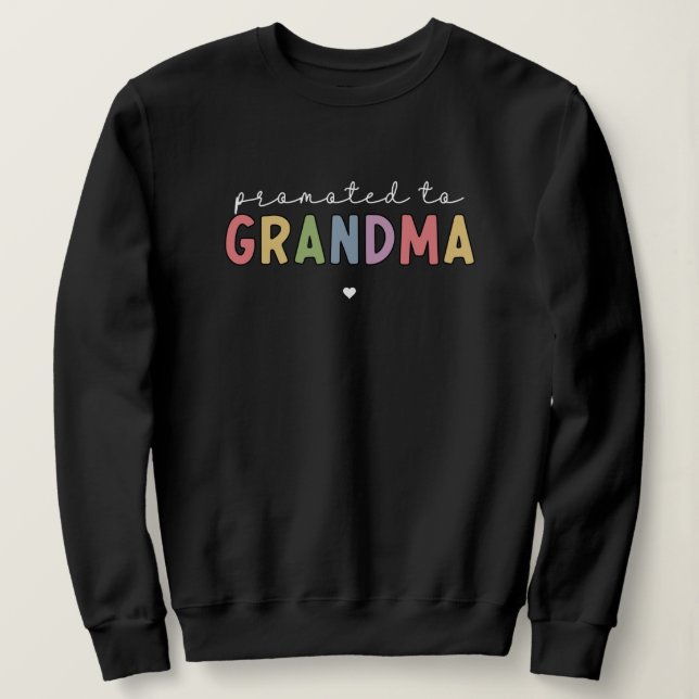 Sudadera Promocionado a la abuela Nueva Abuela para ser reg (Anverso del diseño)