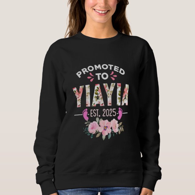 Sudadera Promocionado a Yiayia Est 2025 Mujeres regalos Bab (Anverso)