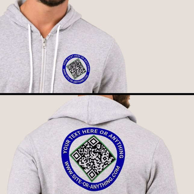 Sudadera Promocional de código QR para personalizados de ne (Custom modern Business Company QR Code Scan Text TShirts)