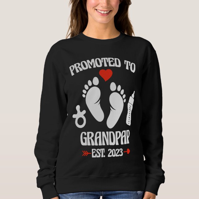 Sudadera Promoted To Grandpap 2023 First Time New Grandpa P (Anverso)