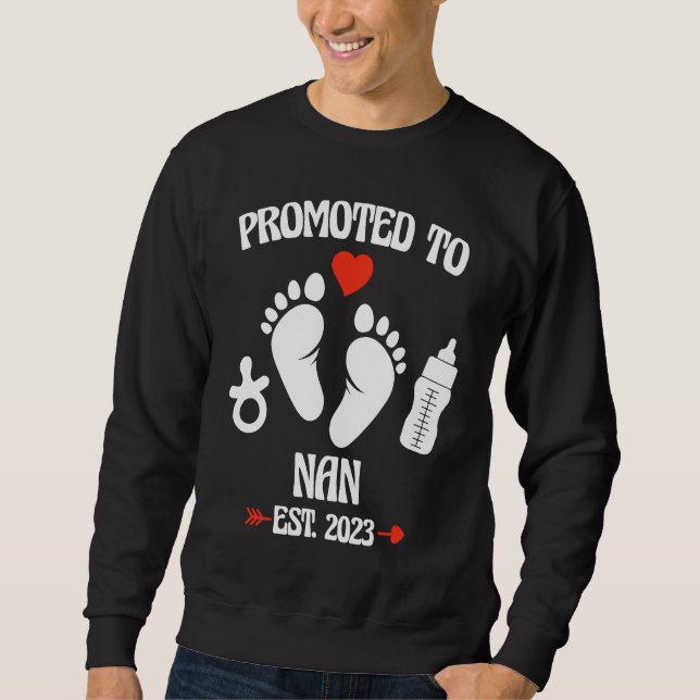 Sudadera Promoted To Nan 2023 First Time New Grandma Pregna (Anverso)