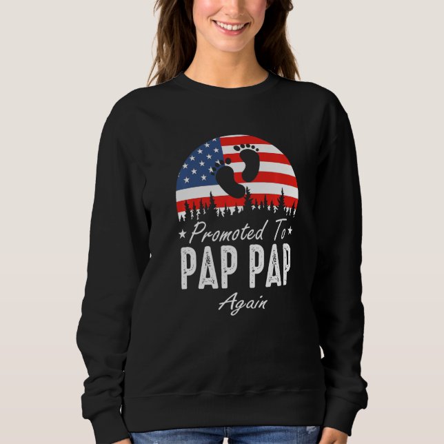 Sudadera Promoted To Pap Pap Again 2024 US Flag Father's Da (Anverso)