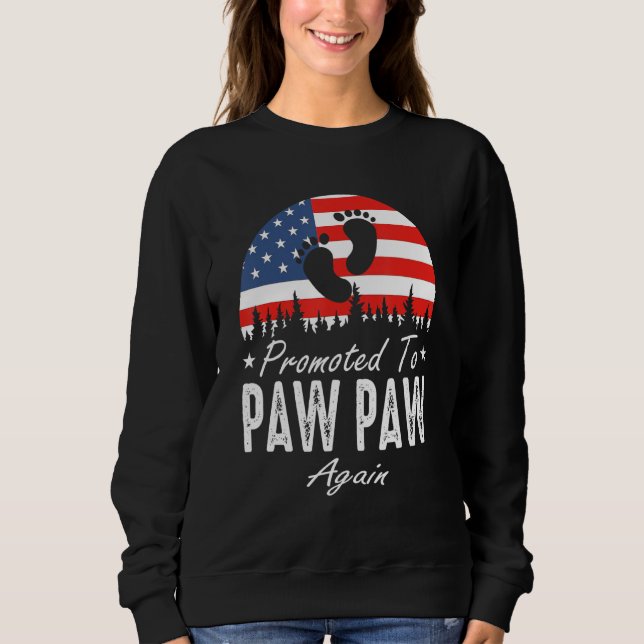 Sudadera Promoted To Paw Paw Again 2024 US Flag Father's Da (Anverso)