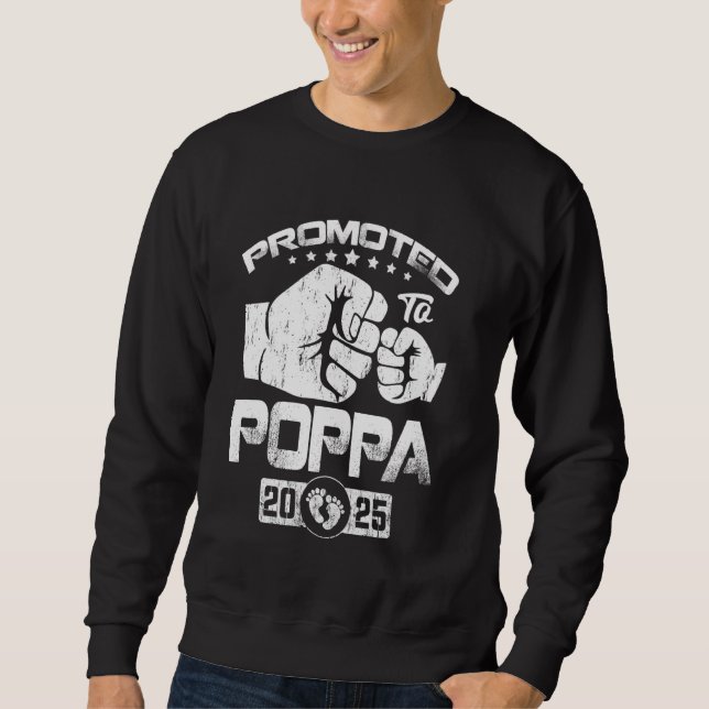 Sudadera Promoted To Poppa EST. 2025 Funny Soon To Be Poppa (Anverso)