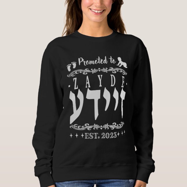Sudadera Promoted to Zayde Grandad in Yiddish Israel 2023 (Anverso)