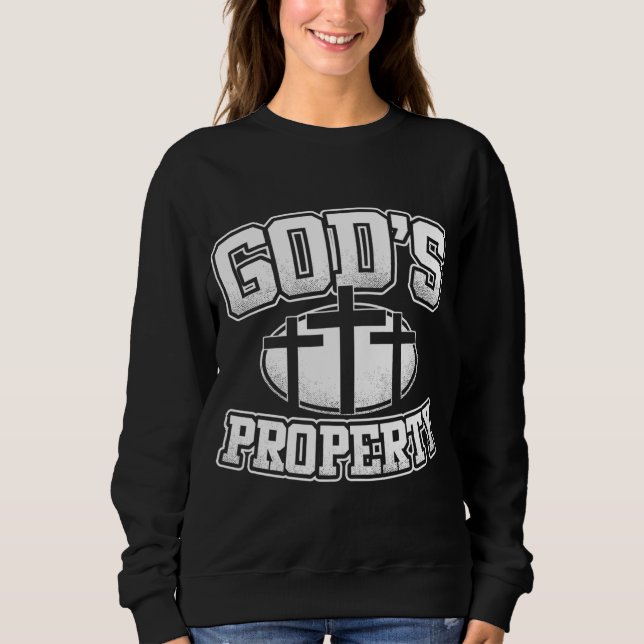 Sudadera Propiedad De Dios Jesús Cristiano Cruce Fe Regalo (Anverso)