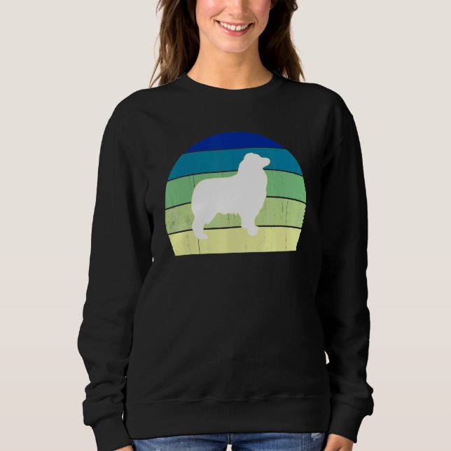Sudadera Propietario de Pastores Australianos Retro Sunset  (Anverso)