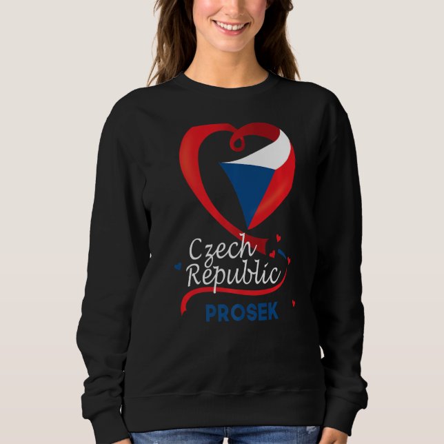 Sudadera Prosek República Checa Bandera Del Corazón Cubiert (Anverso)