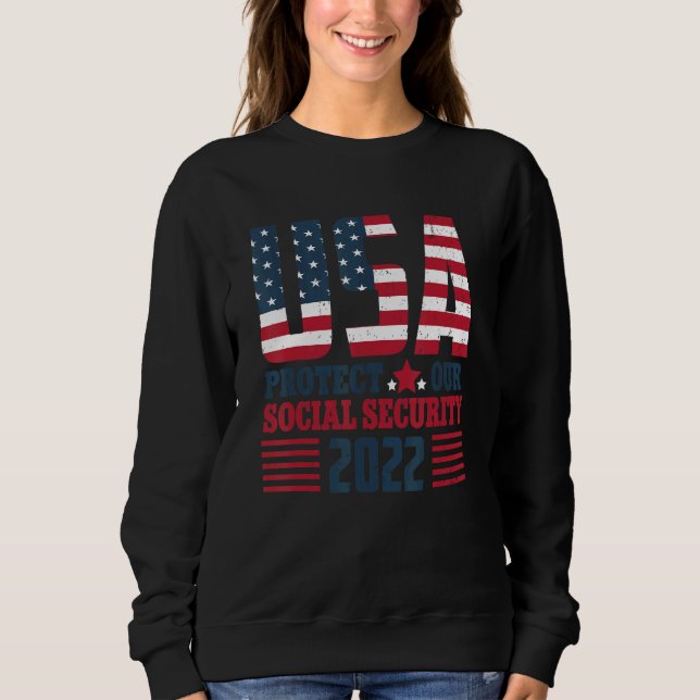 Sudadera Protect Our Social Security USA Flag (Anverso)