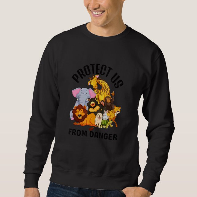Sudadera Protégenos del animal peligroso   (Anverso)