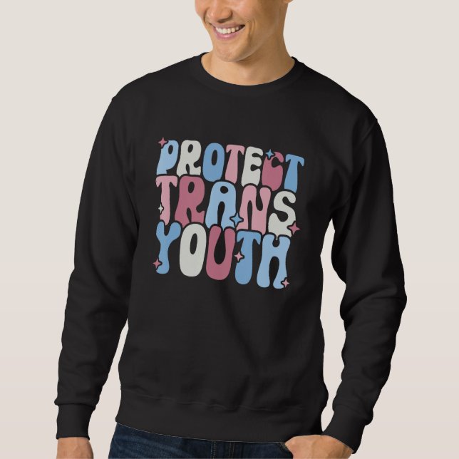 Sudadera Proteger a la juventud trans Orgullo LGBT  Apoyo L (Anverso)
