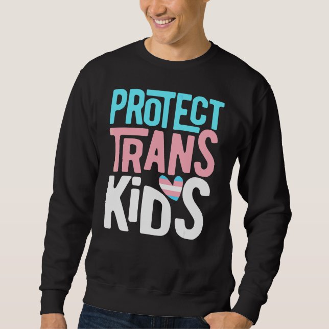 Sudadera Proteger A Los Niños Transgénero Lgbt Pride Hombre (Anverso)