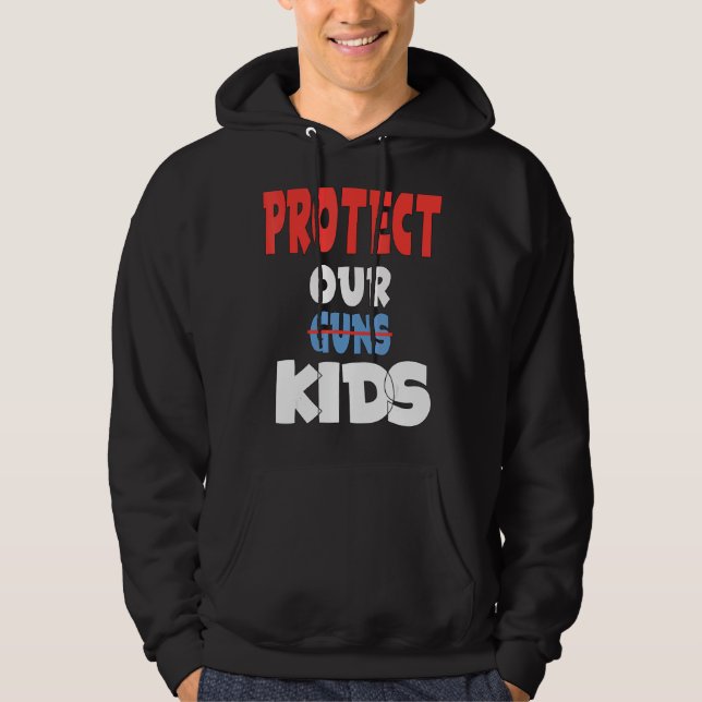 Sudadera Proteger a nuestros niños, no armas (Anverso)
