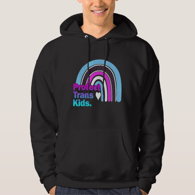 Sudadera Proteger el orgullo transgénero Lgbt Arcoiris (Anverso)