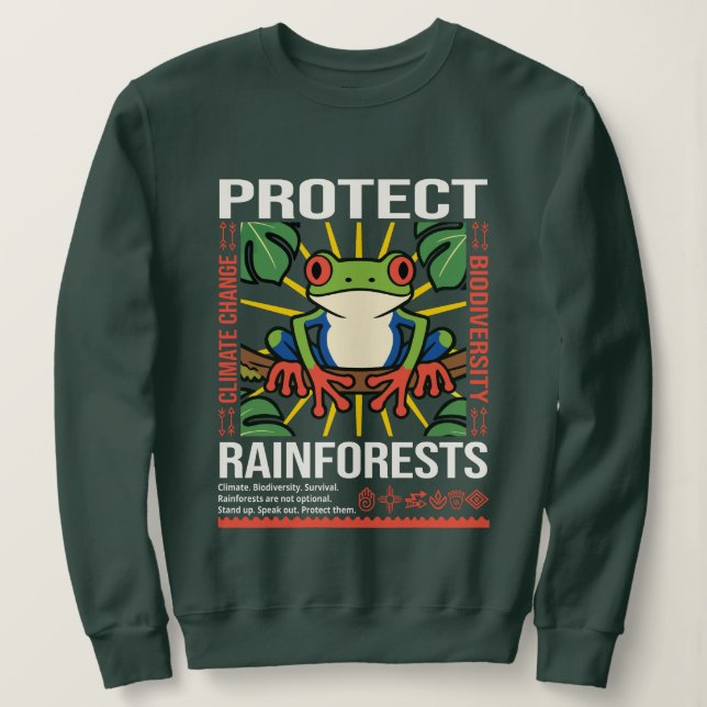 Sudadera Proteger la conciencia ambiental de los bosques ll (Anverso del diseño)
