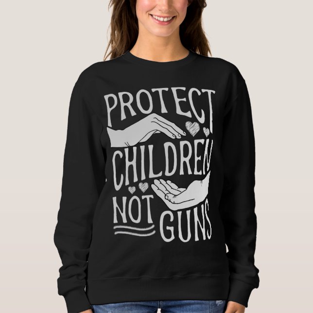 Sudadera Proteger niños, no armas, Naranja suficiente, pist (Anverso)
