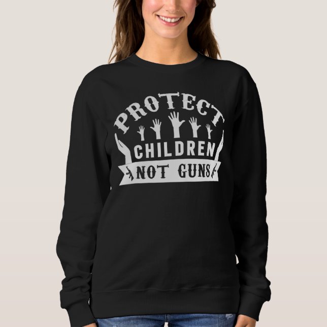 Sudadera Proteger niños, no armas, usar el día del Naranja (Anverso)