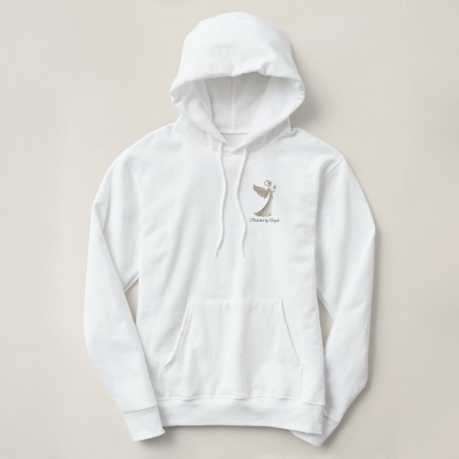 Sudadera Protegido por los azadones modernos de los ángeles (Diseño del anverso)