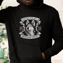 Protegido Por Un Husky Hoodie Siberiano