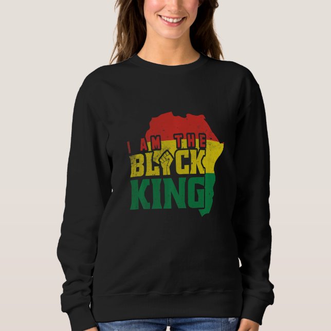 Sudadera Proud African American I am the Black King Black H (Anverso)