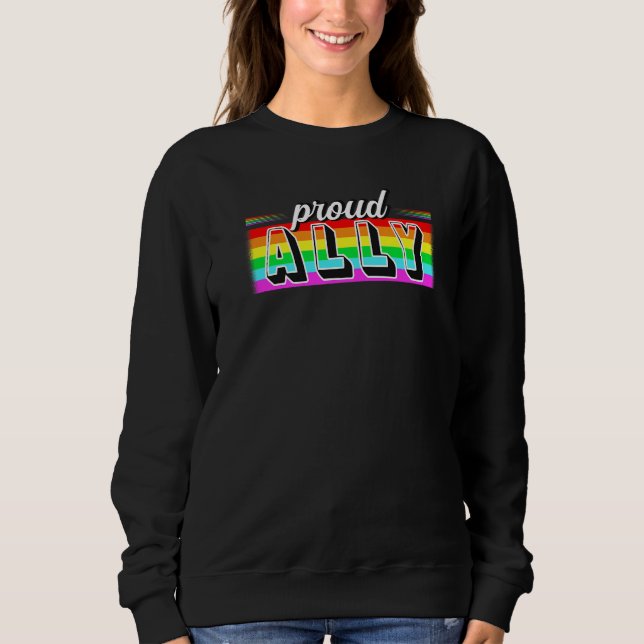 Sudadera Proud Ally Tolerance Peace and Love Pride LGBT (Anverso)