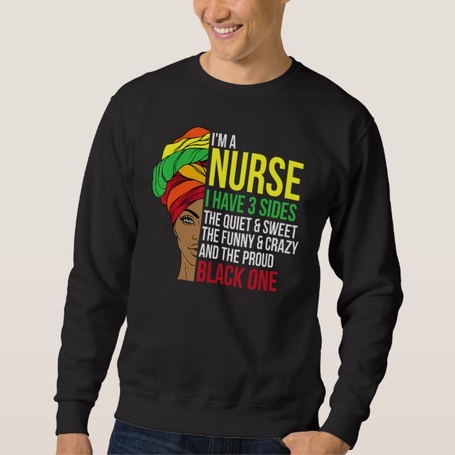 Sudadera Proud Black Nurse Woman Afro Cool Black History Mo (Anverso)
