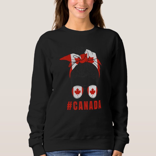 Sudadera Proud Canadian Girl Canada Flag (Anverso)