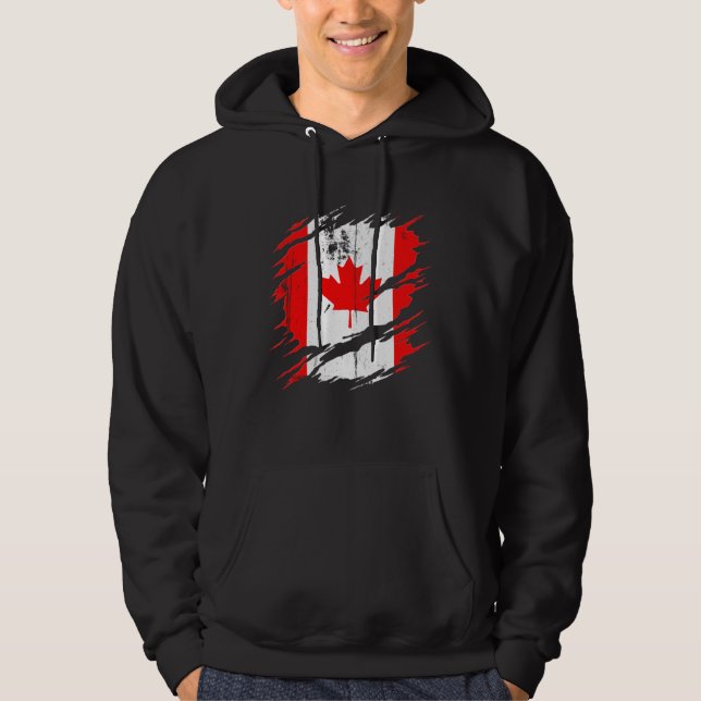 Sudadera Proud Canadian  Torn Ripped Canada Flag (Anverso)
