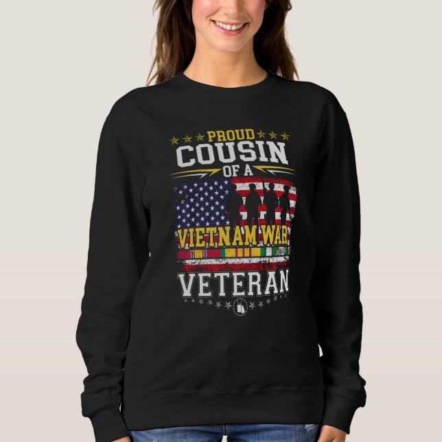 Sudadera Proud Cousin Vietnam War Veteran Matching Brother  (Anverso)