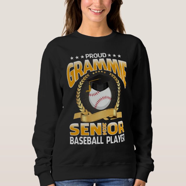 Sudadera Proud Grammie Senior Class Of 2024 Baseball Player (Anverso)