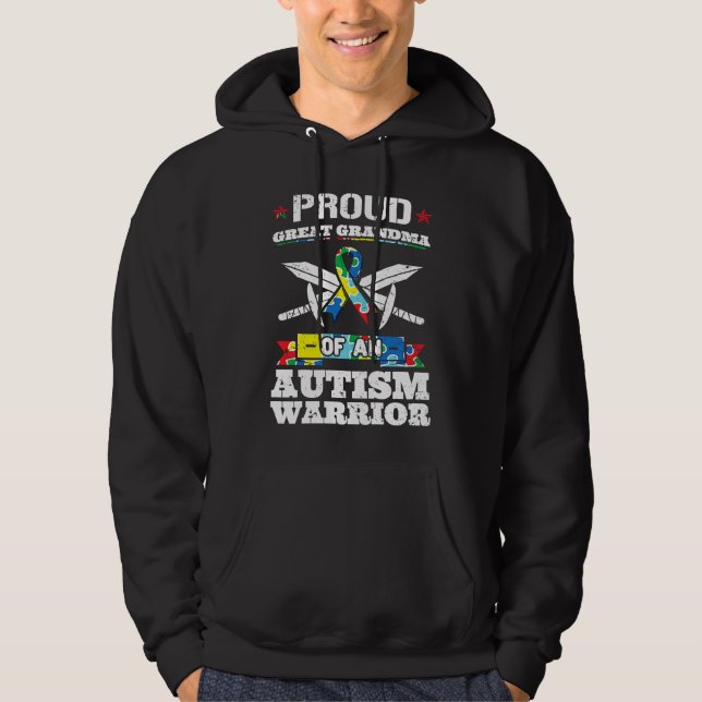 Sudadera Proud Great Grandma Of An Autism Warrior Awareness (Anverso)