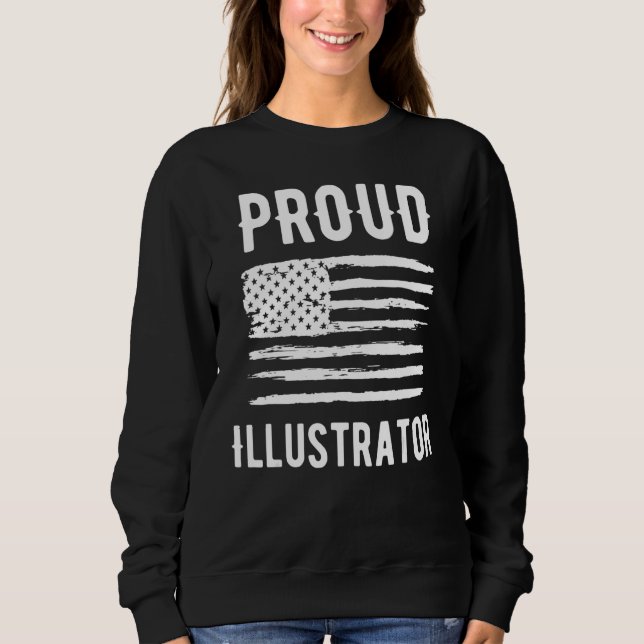 Sudadera Proud Illustrator Profession American Flag (Anverso)