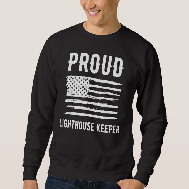 Sudadera Proud Lighthouse Keeper Profession American Flag (Anverso)
