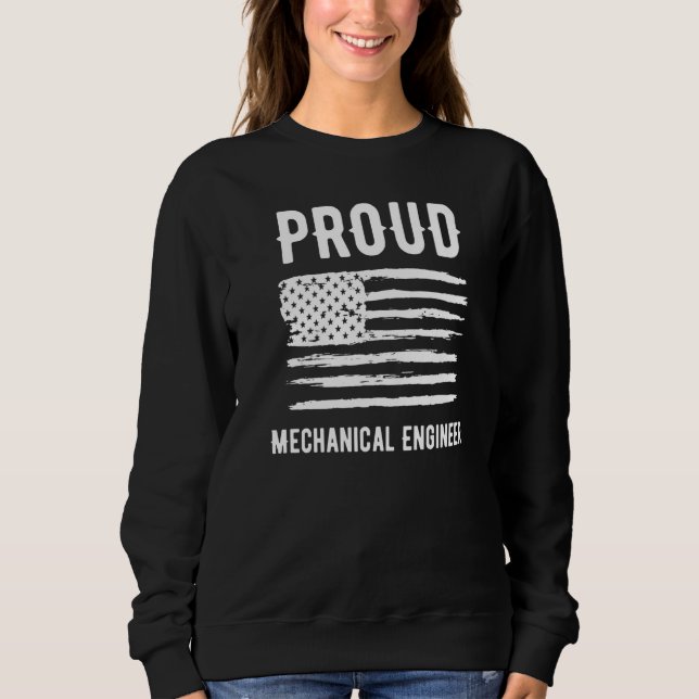 Sudadera Proud Mechanical Engineer Profession American Flag (Anverso)