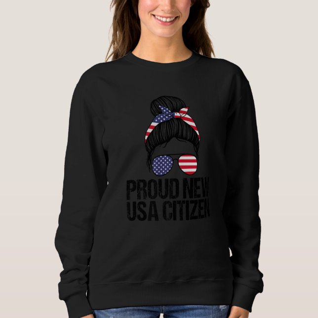 Sudadera Proud New USA Citizen Citizenship Decoration Ameri (Anverso)