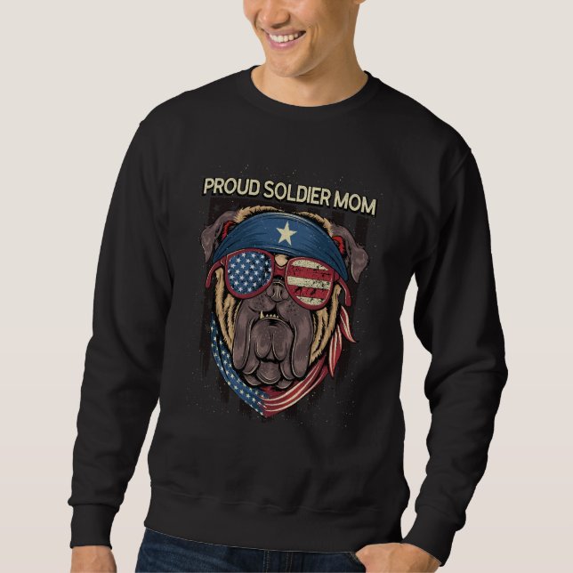Sudadera Proud Soldier Mom American Patriotic USA Patriotis (Anverso)