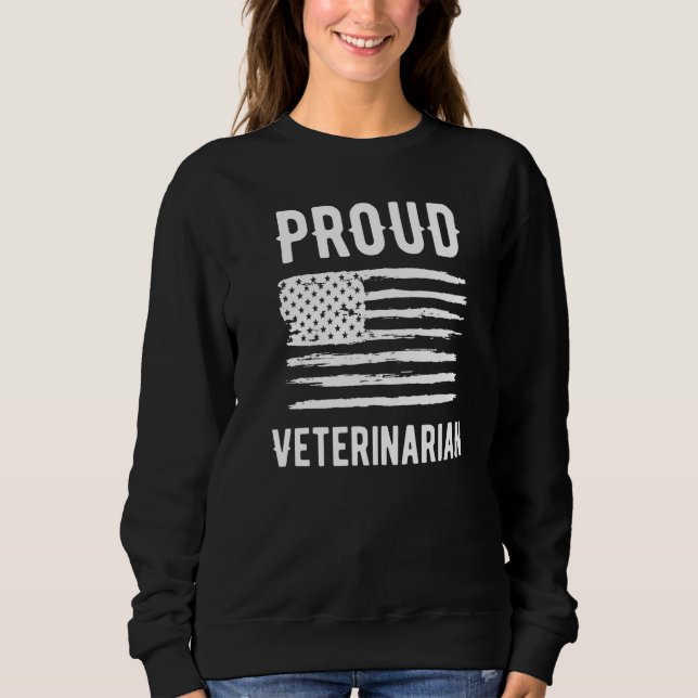 Sudadera Proud Veterinarian Profession American Flag Premiu (Anverso)