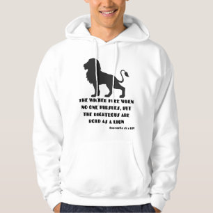 Sudadera Proverbios 28:1 Biblia Verse Cita KJV masculino