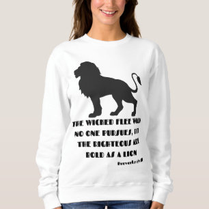 Sudadera Proverbios 28:1 Biblia Verse Cita KJV Mujeres
