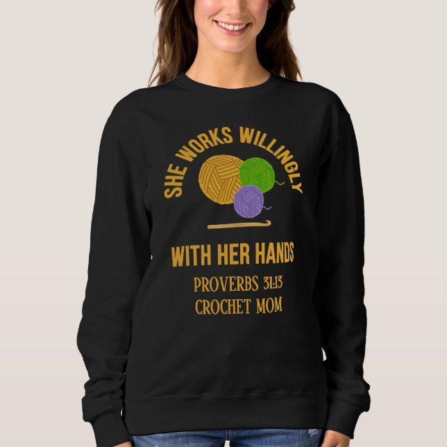 Sudadera PROVERBIOS 31 Hilo para Mamá al Crochet (Anverso)