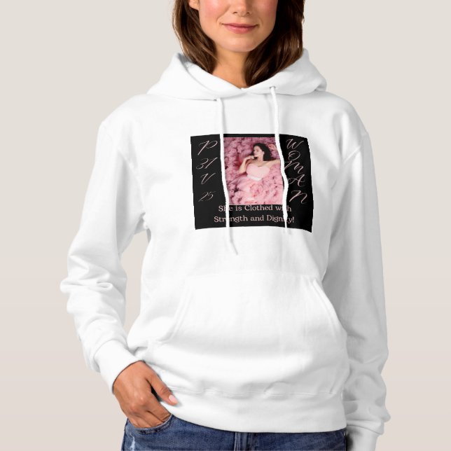 Sudadera Proverbs 31 Mujer Hoodie blanco de manga larga (Anverso)