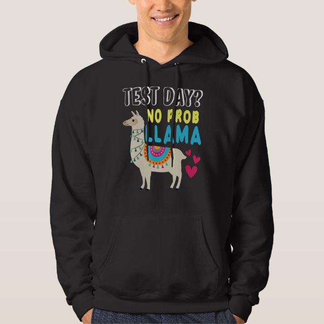 Sudadera Prueba de examen de profesor de Llama Día de Prueb (Anverso)