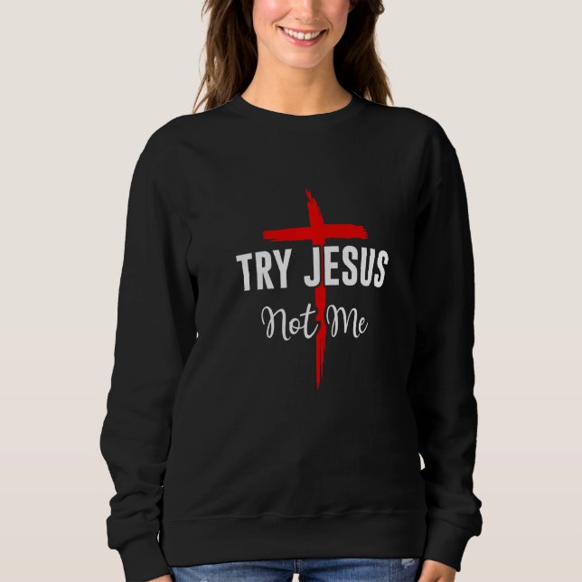 Sudadera Prueba Jesús No Yo Fe Cristiana Esperanza Amor Roj (Anverso)