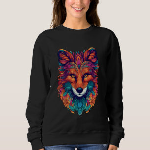 Sudadera Psicodelic Fox Trippy Boho Espíritu de arte indíge